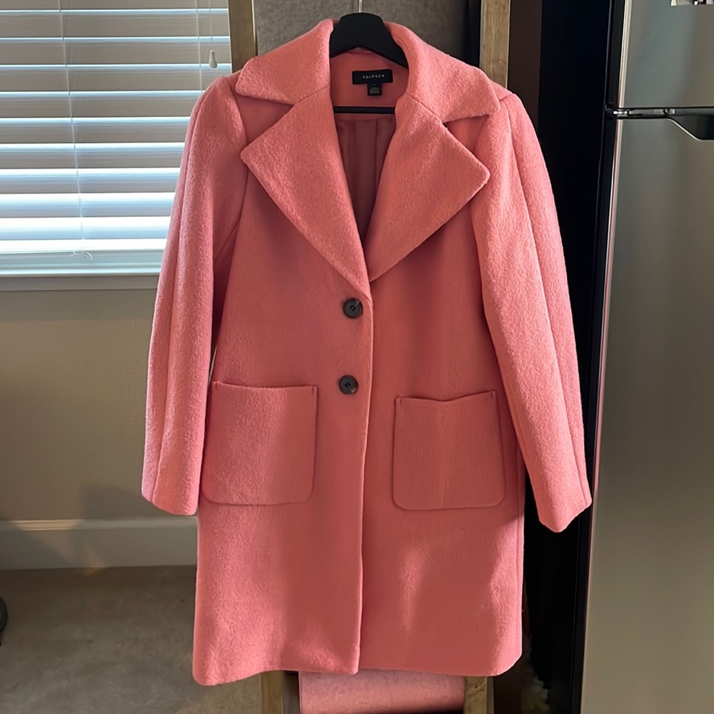 Bubblegum Pink Halogen Trench Coat (size small)